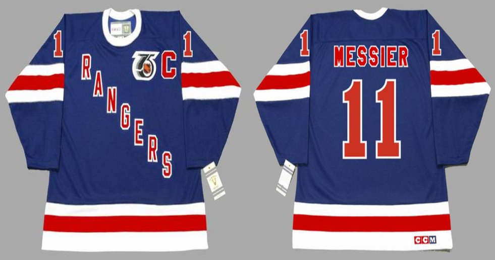 2019 Men New York Rangers 11 Messier blue style 4 CCM NHL jerseys